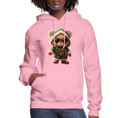 Hooded Gangster Teddy Bear (Design A) Women's Hoodie - classic pink