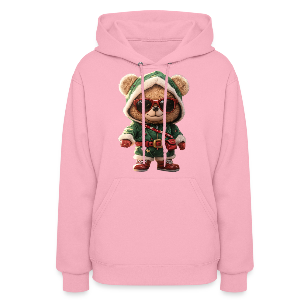 Hooded Gangster Teddy Bear (Design A) Women's Hoodie - classic pink
