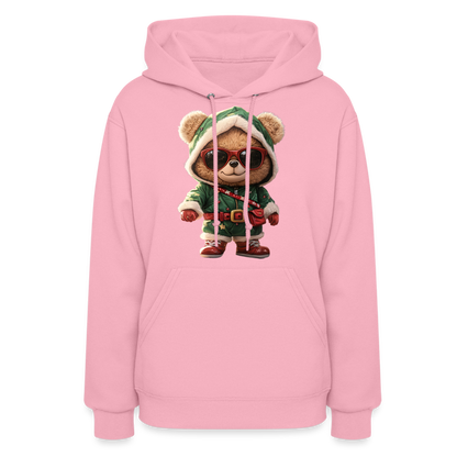 Hooded Gangster Teddy Bear (Design A) Women's Hoodie - classic pink