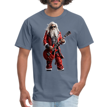 Santa Rock Star Playing Guitar Unisex Classic T-Shirt - denim