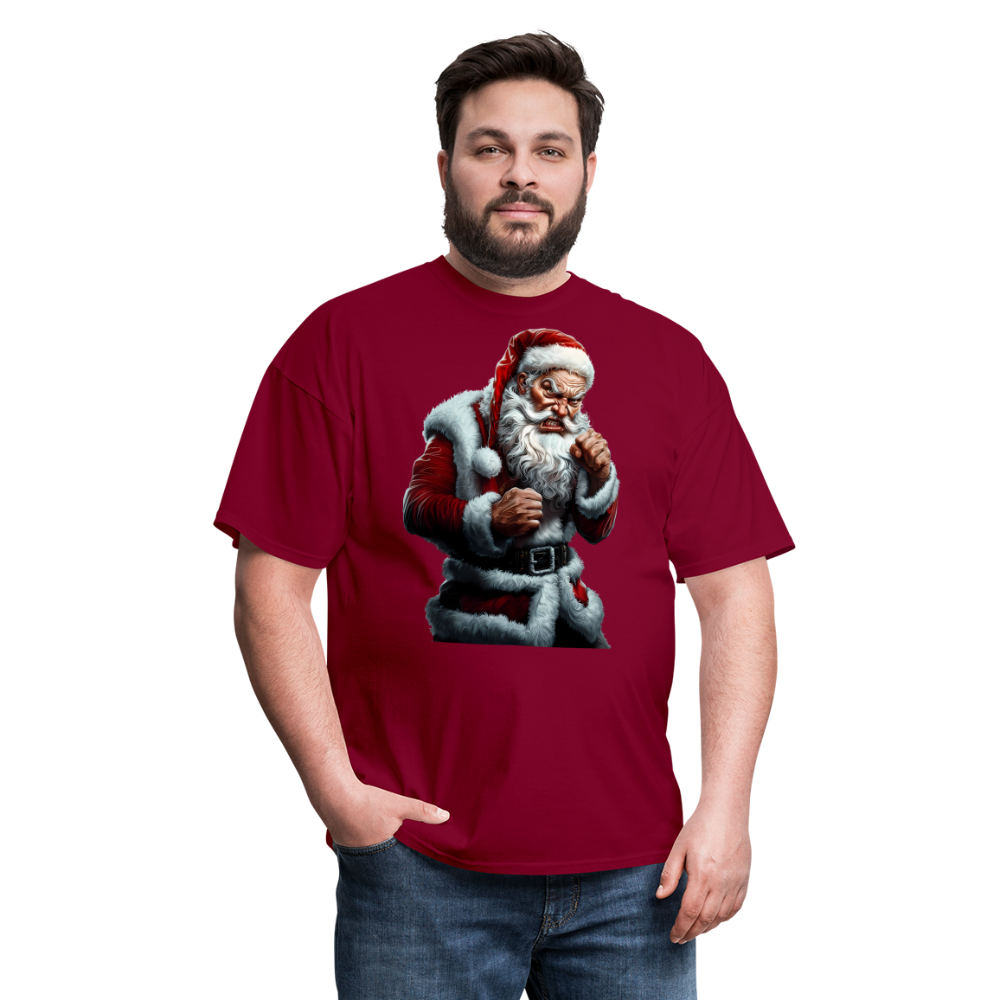 Angry Bad Santa Unisex Classic T-Shirt - burgundy