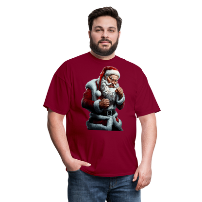 Angry Bad Santa Unisex Classic T-Shirt - burgundy