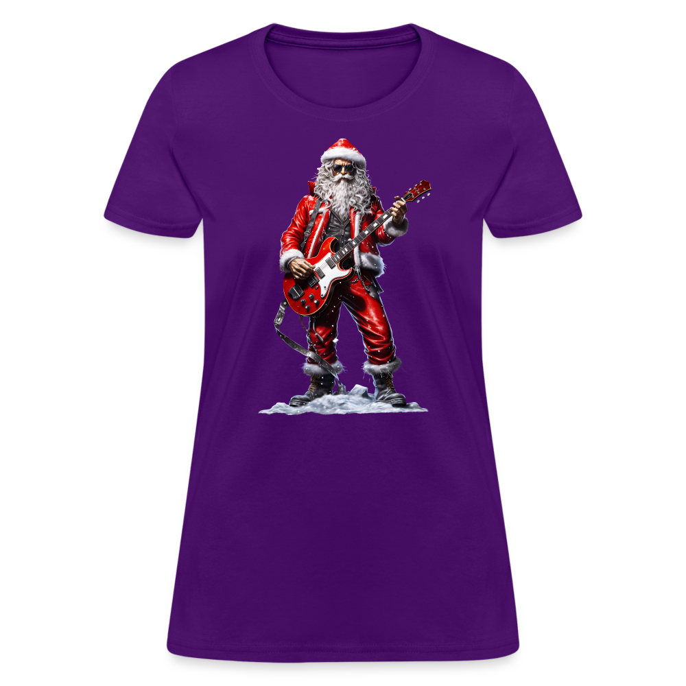 Santa Claus Rock Star Women's T-Shirt - purple