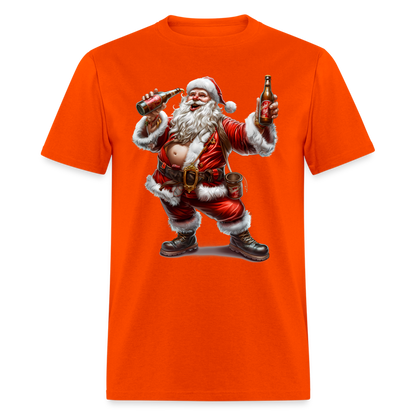Bad Santa Drinking (Design A) Unisex Classic T-Shirt - orange