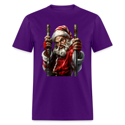 Bad Santa in Jail (Design G) Unisex Classic T-Shirt - purple