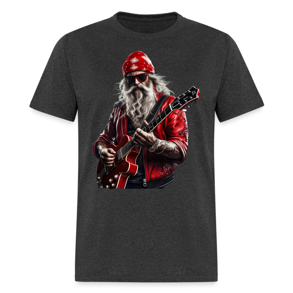 Santa in a Bandana Playing Guitar Unisex Classic T-Shirt - heather black