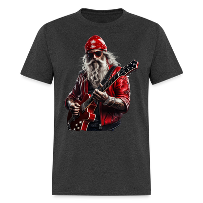 Santa in a Bandana Playing Guitar Unisex Classic T-Shirt - heather black