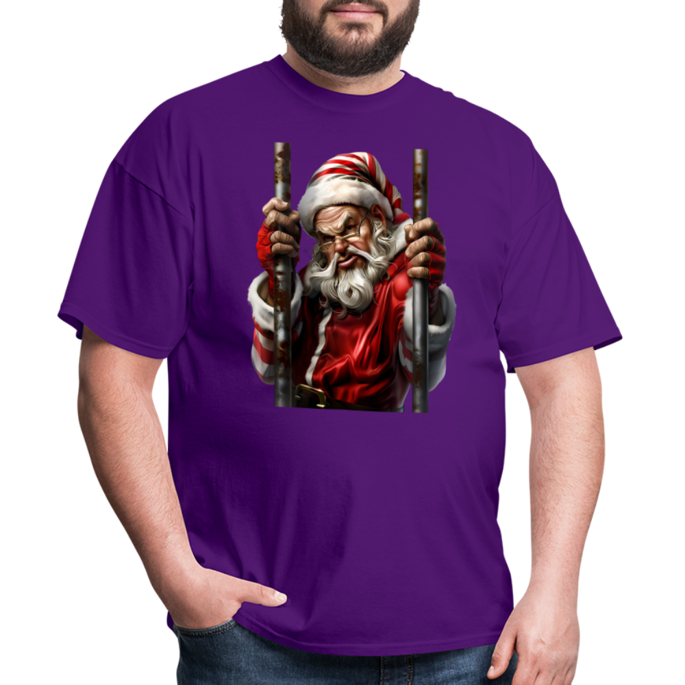 Bad Santa in Jail (Design G) Unisex Classic T-Shirt - purple
