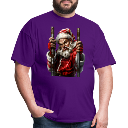 Bad Santa in Jail (Design G) Unisex Classic T-Shirt - purple