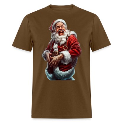 Maniac Bad Santa Laughing Unisex Classic T-Shirt - brown