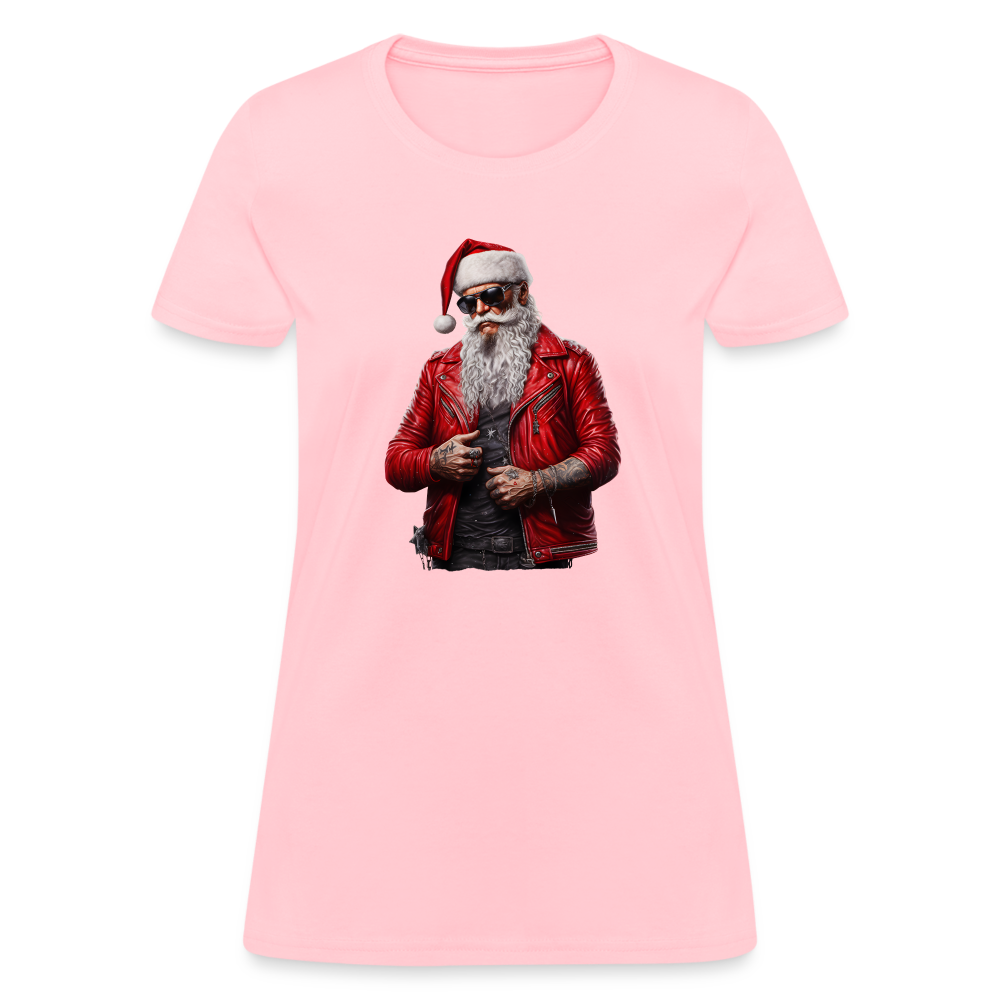 Santa Claus Rock Star Sunglasses Women's T-Shirt - pink