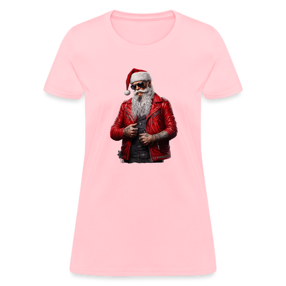 Santa Claus Rock Star Sunglasses Women's T-Shirt - pink