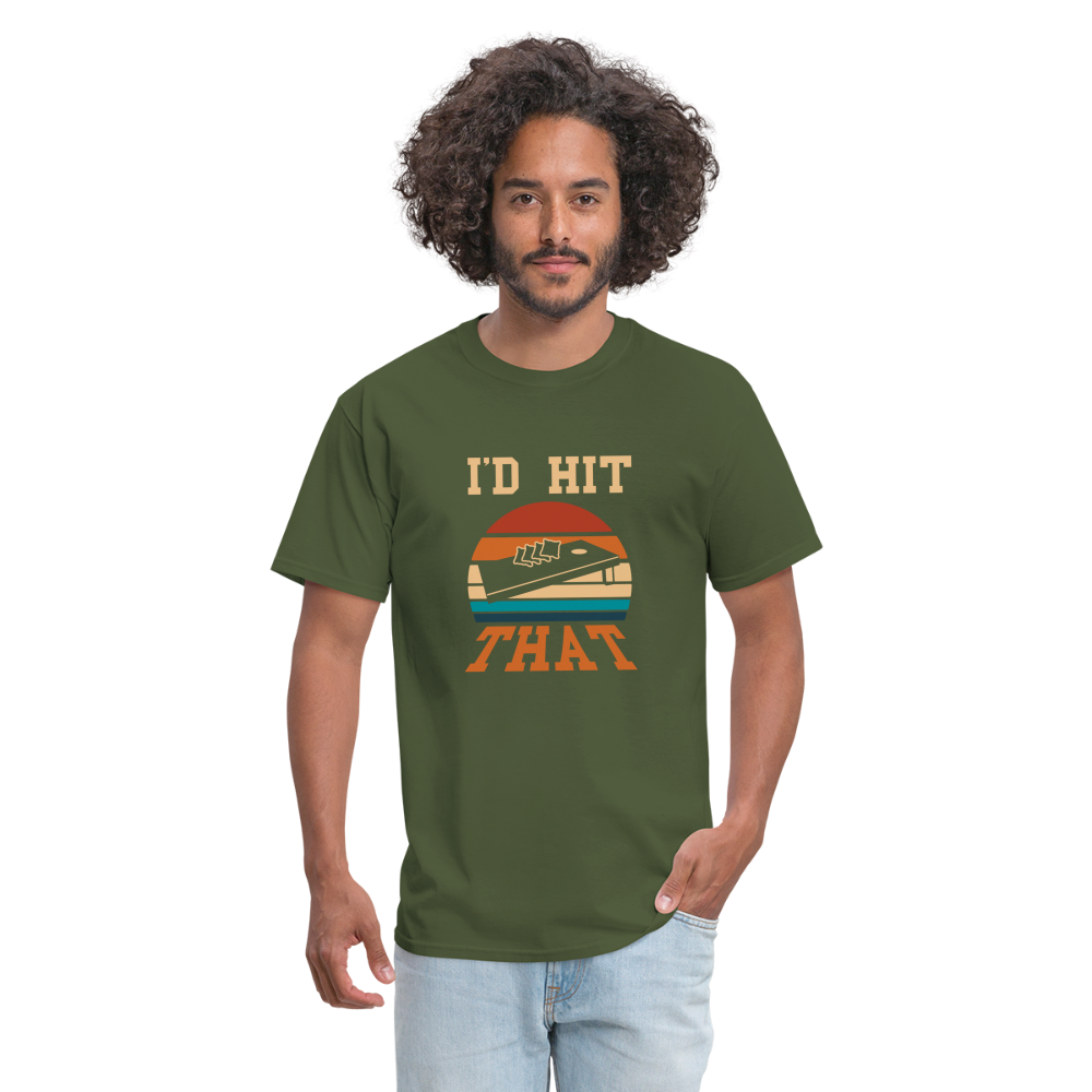 I'd Hit That Cornhole Unisex Classic T-Shirt - military green