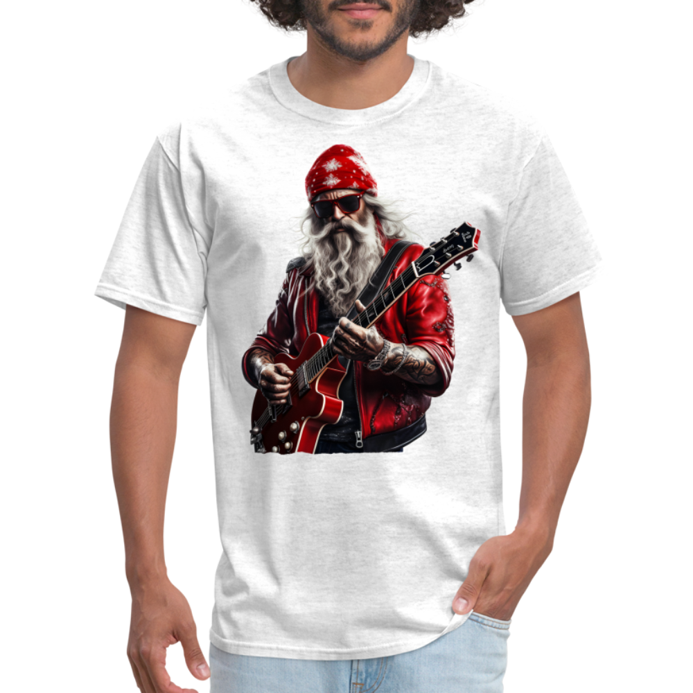 Santa in a Bandana Playing Guitar Unisex Classic T-Shirt - light heather gray