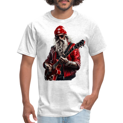 Santa in a Bandana Playing Guitar Unisex Classic T-Shirt - light heather gray
