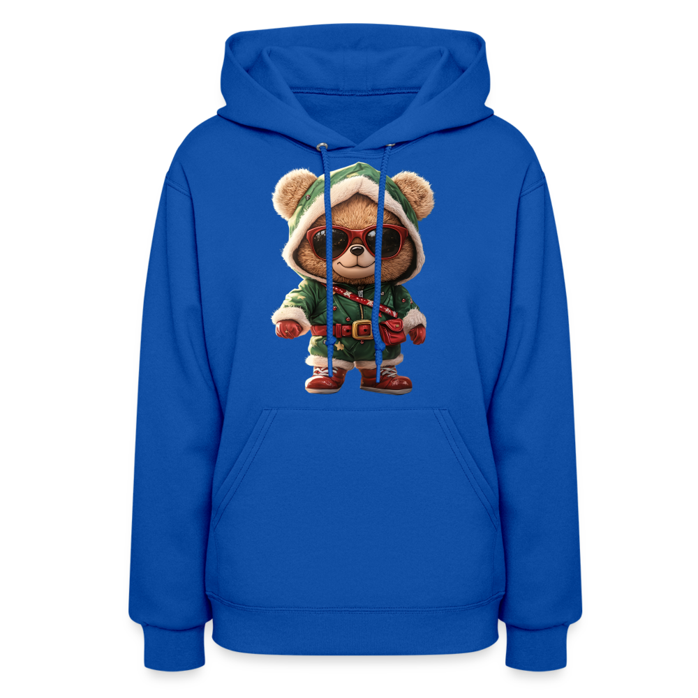 Hooded Gangster Teddy Bear (Design A) Women's Hoodie - royal blue