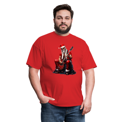 Rock n Roll Santa Claus Unisex Classic T-Shirt - red