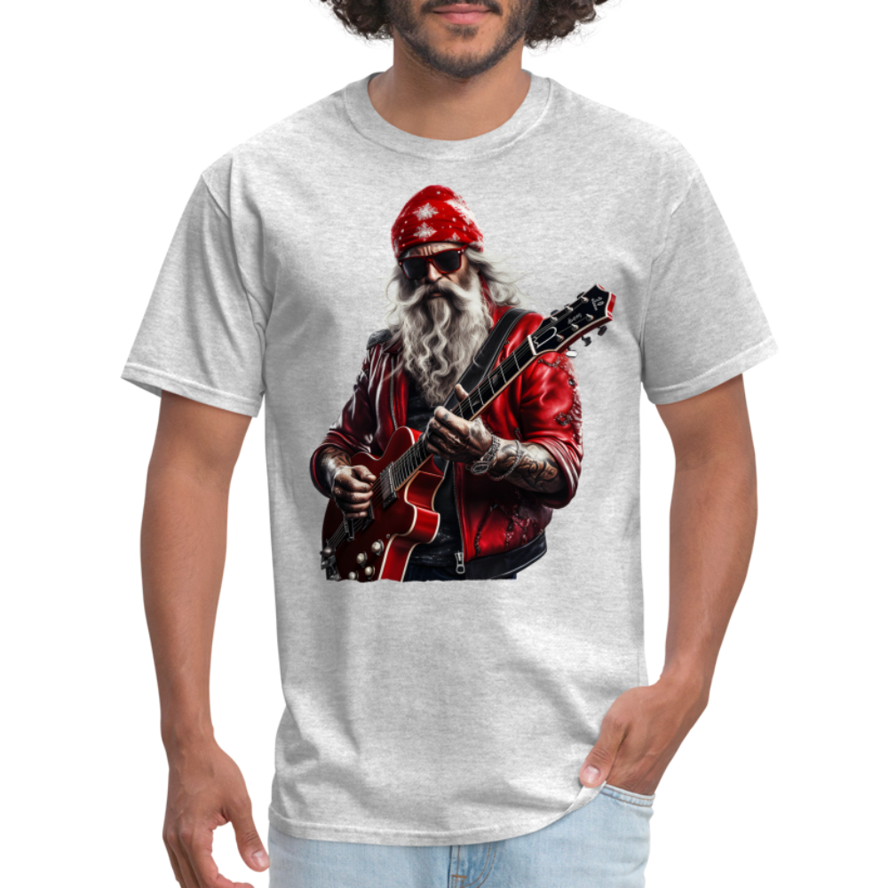 Santa in a Bandana Playing Guitar Unisex Classic T-Shirt - heather gray