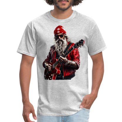 Santa in a Bandana Playing Guitar Unisex Classic T-Shirt - heather gray