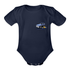Organic Short Sleeve Baby Bodysuit 1978 Malibu Station Wagon - dark navy