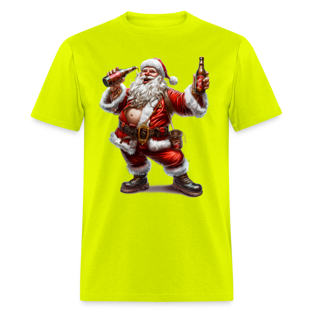 Bad Santa Drinking (Design A) Unisex Classic T-Shirt - safety green