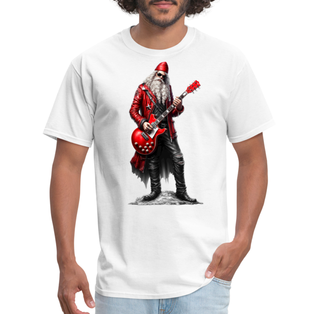 Santa Claus Rock Star Unisex Classic T-Shirt - white