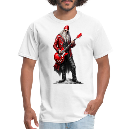 Santa Claus Rock Star Unisex Classic T-Shirt - white