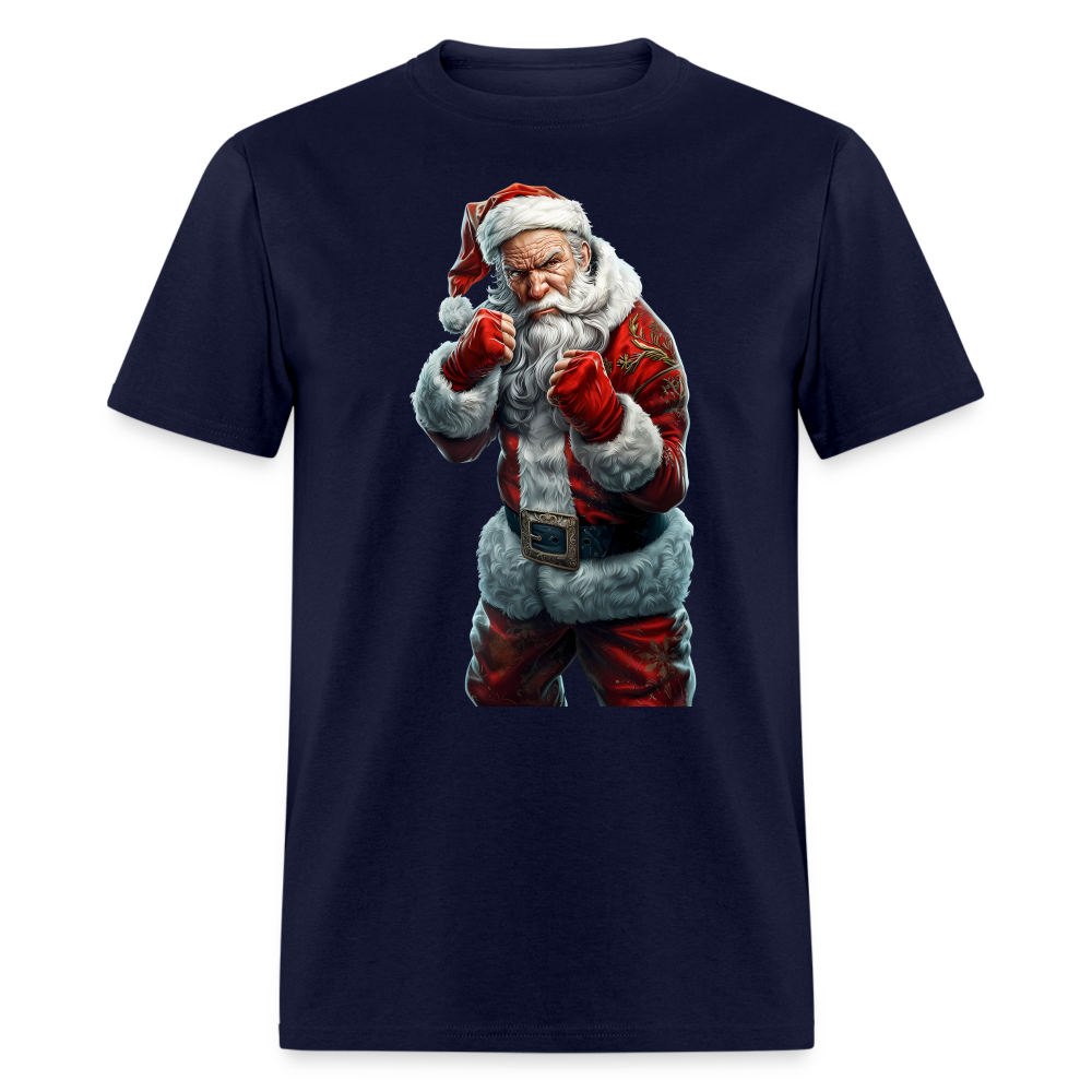 Angry Bad Santa (Design D) Unisex Classic T-Shirt - navy