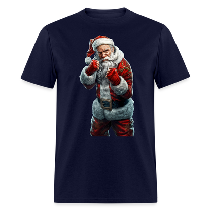 Angry Bad Santa (Design D) Unisex Classic T-Shirt - navy
