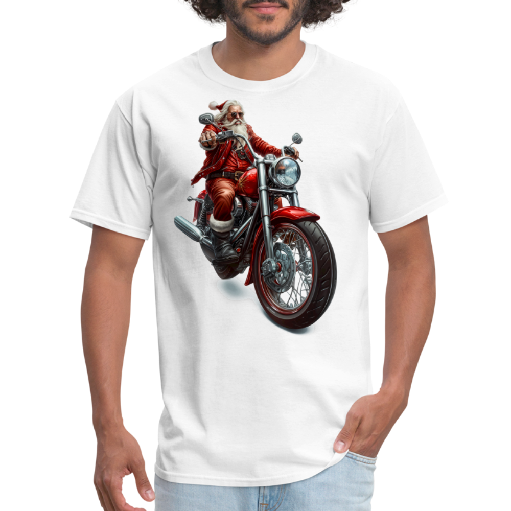 Bad Santa Motorcycle Unisex Classic T-Shirt - white
