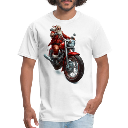 Bad Santa Motorcycle Unisex Classic T-Shirt - white