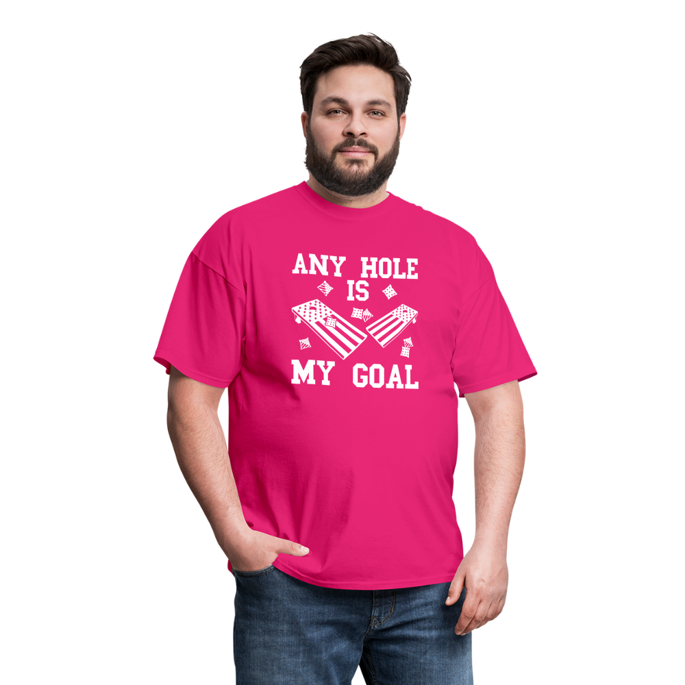 Any Hole is My Goal Cornhole Unisex Classic T-Shirt - fuchsia