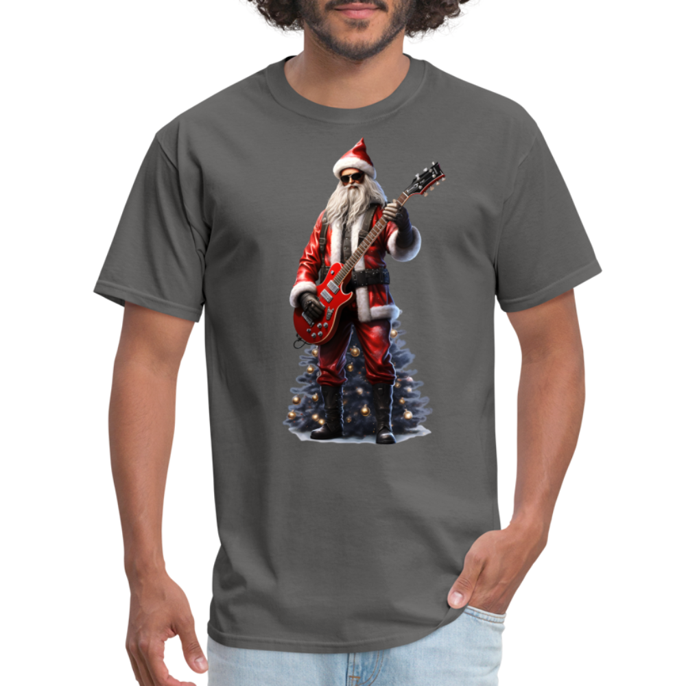 Santa Rockin Around the Christmas Tree Unisex Classic T-Shirt - charcoal