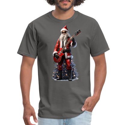 Santa Rockin Around the Christmas Tree Unisex Classic T-Shirt - charcoal