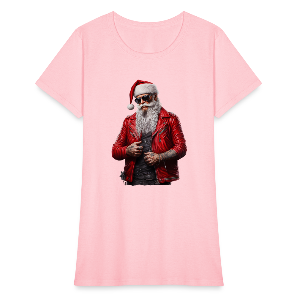 Santa Claus Rock Star Sunglasses Women's T-Shirt - pink