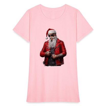 Santa Claus Rock Star Sunglasses Women's T-Shirt - pink