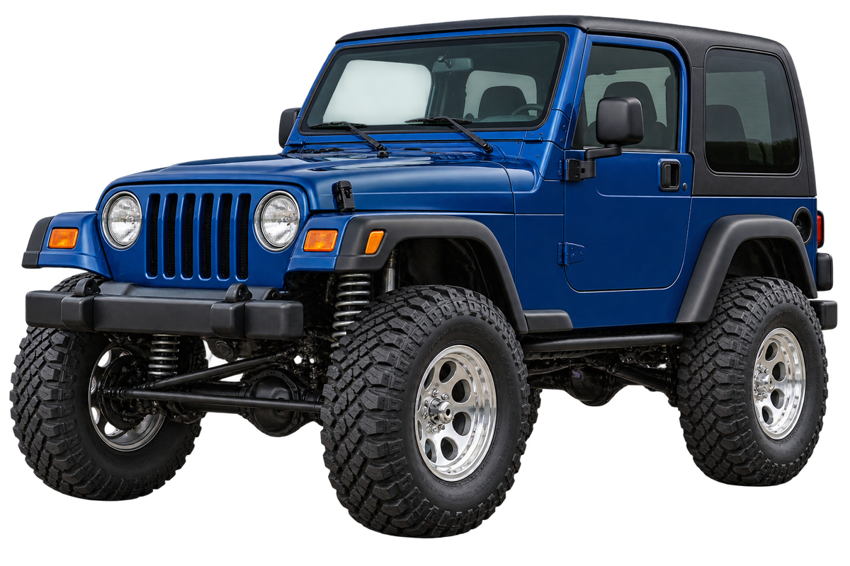 2001 Jeep Wrangler TJ Patriot Blue contour cut decal artwork