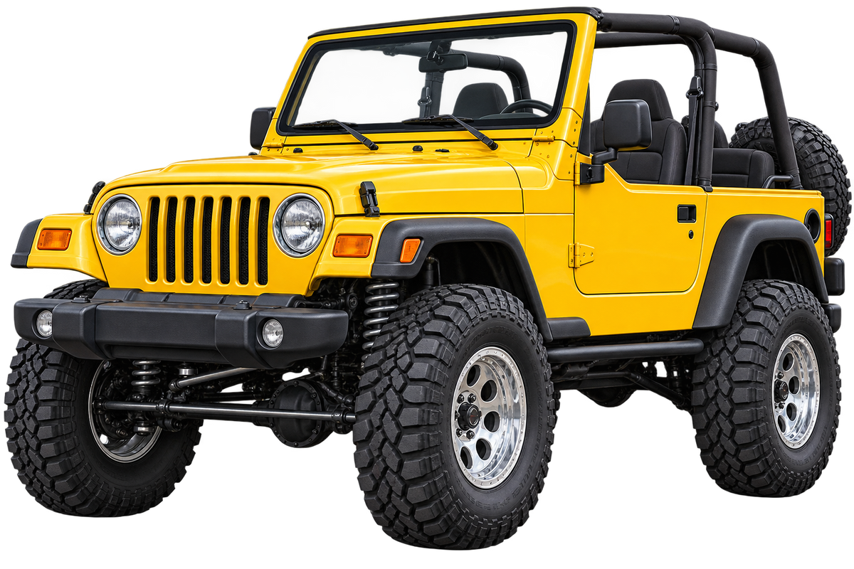 2004 Jeep Wrangler TJ Solar Yellow contour cut decal artwork