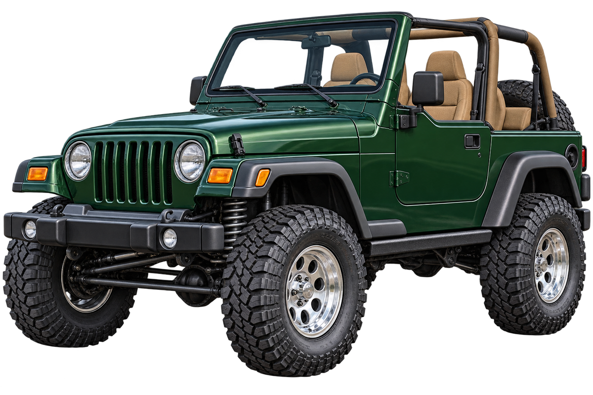 2006 Jeep Wrangler TJ Forest Green contour cut decal artwork