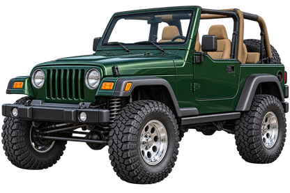 2006 Jeep Wrangler TJ Forest Green contour cut decal artwork