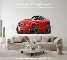 2014 Mustang Hot Rod Cartoon Car Art Wall Decal