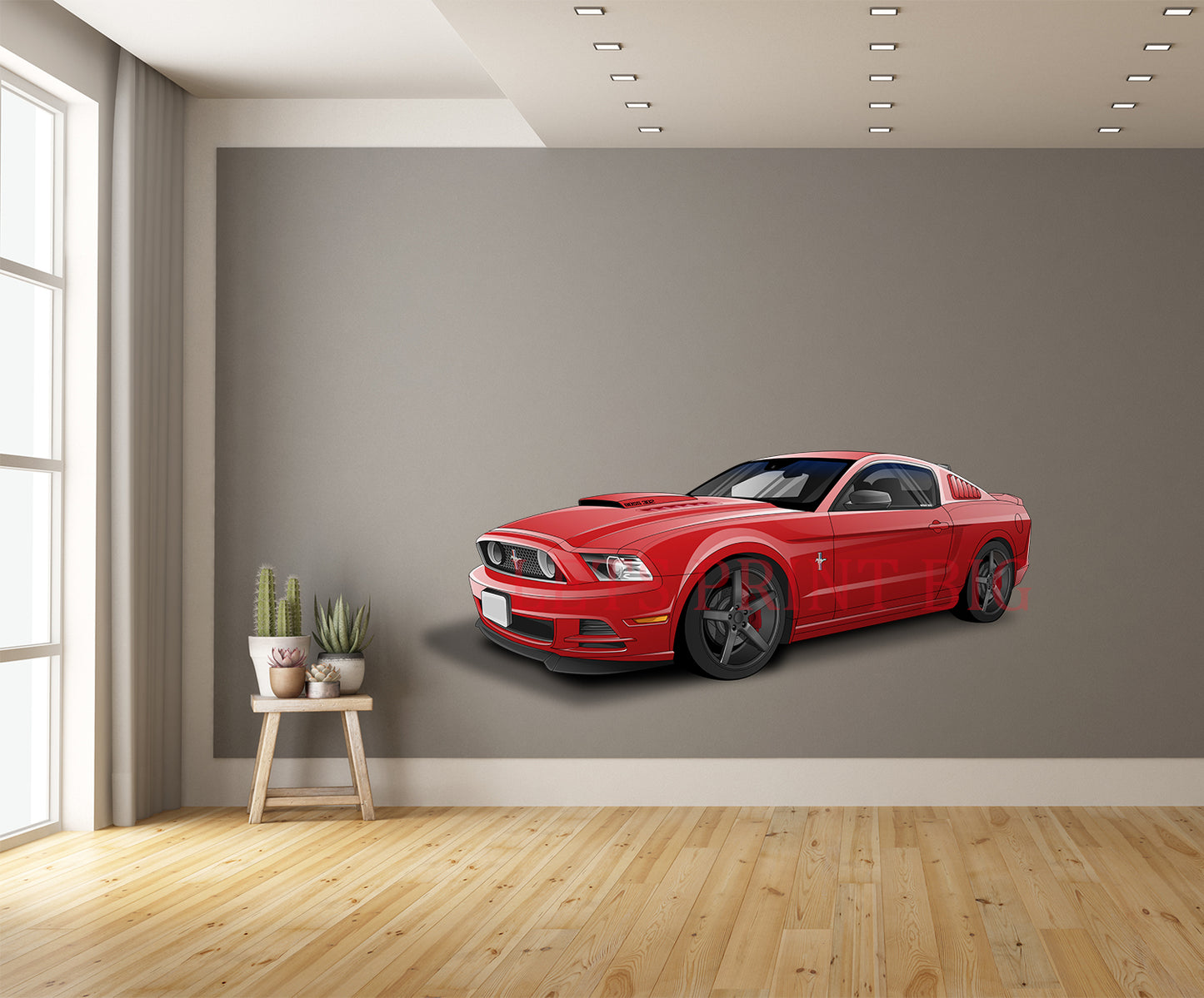 2014 Mustang Cartoon Car Art Wall Decal
