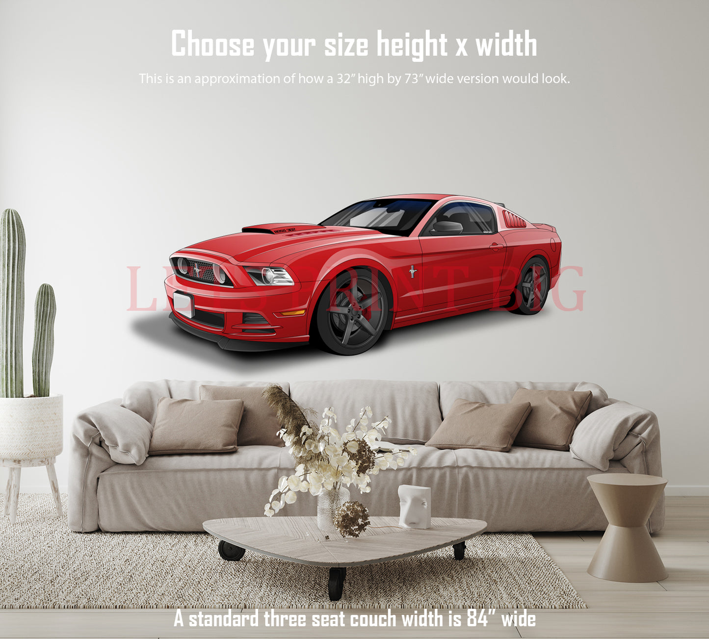 2014 Mustang Cartoon Car Art Wall Decal