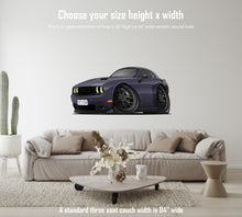 2017 Dodge Challenger Cartoon Hot Rod Car Art Wall Decal