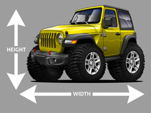 2020 Jeep Wrangler Cartoon Yellow Car Art Wall Decal