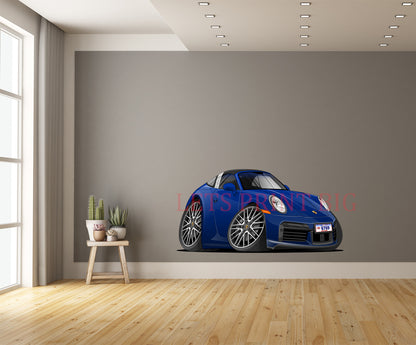 2023 Porsche 911 Targa Car Art Wall Decal