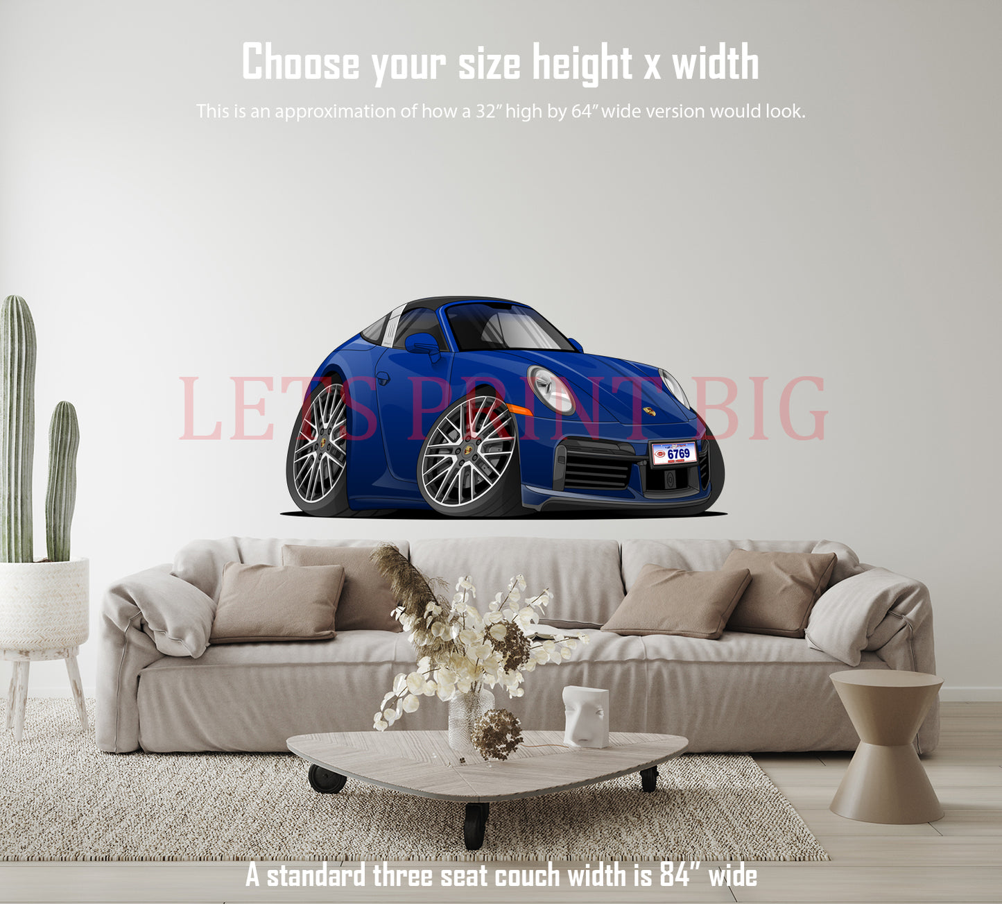 2023 Porsche 911 Targa Car Art Wall Decal
