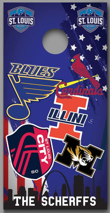 Saint Louis Missouri Illini Teams Customized With Your Name Corn Hole Wrap