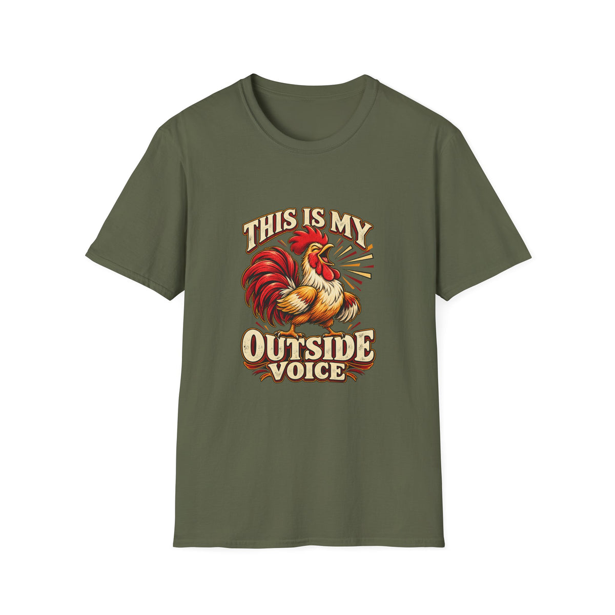 This Is My Outside Voice T-Shirt | Funny Rooster Tee