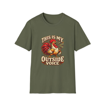 This Is My Outside Voice T-Shirt | Funny Rooster Tee